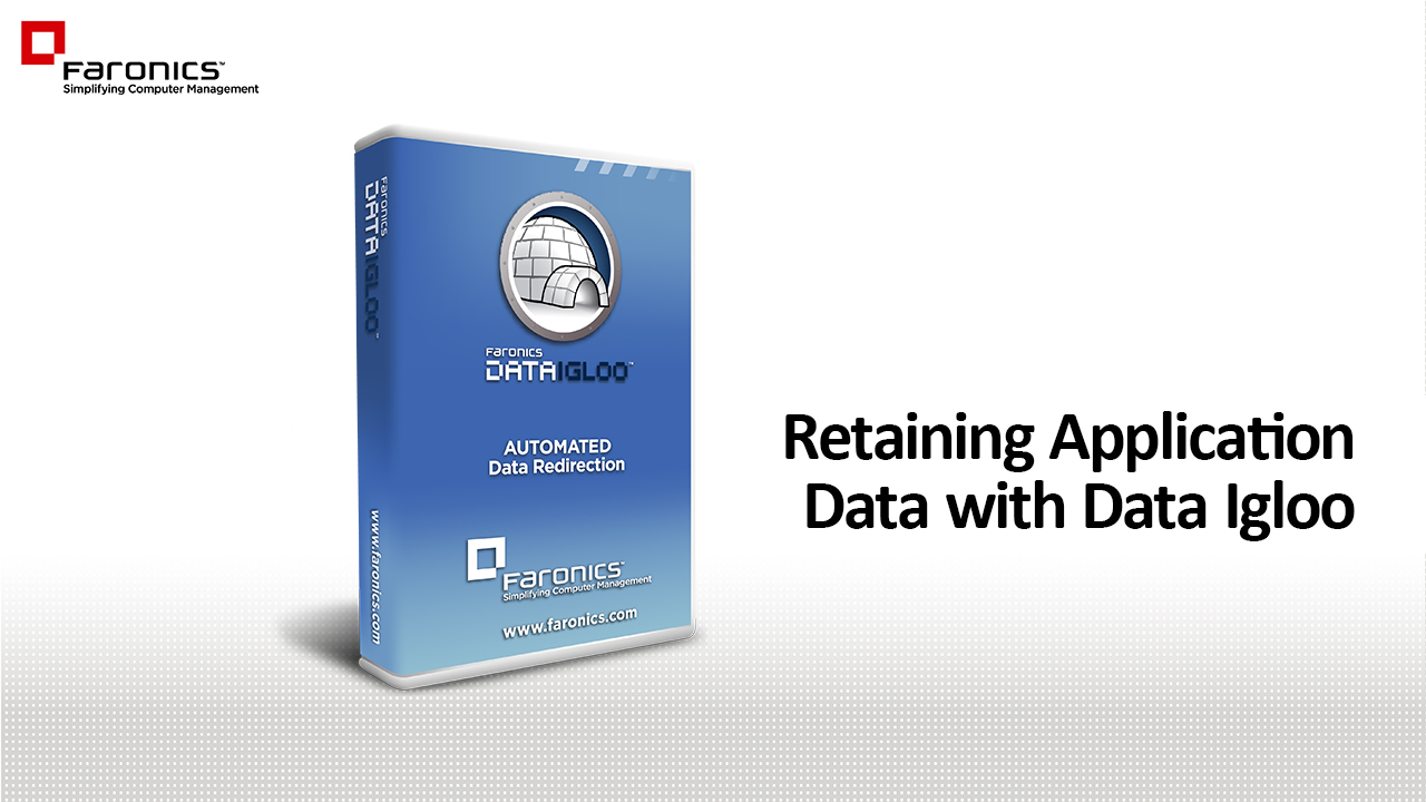 Video for Retaining Application Data with Data Igloo (MS Essentials example)