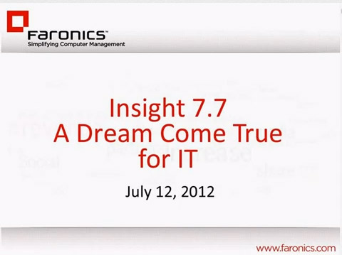 Webinar: Insight 7.7 now with Free Tech Console