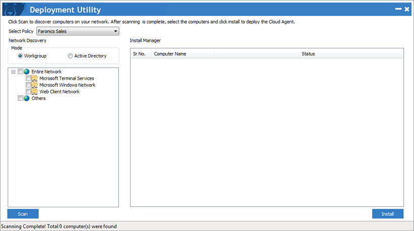 Download the Deployment Utility to detect and install on any computer